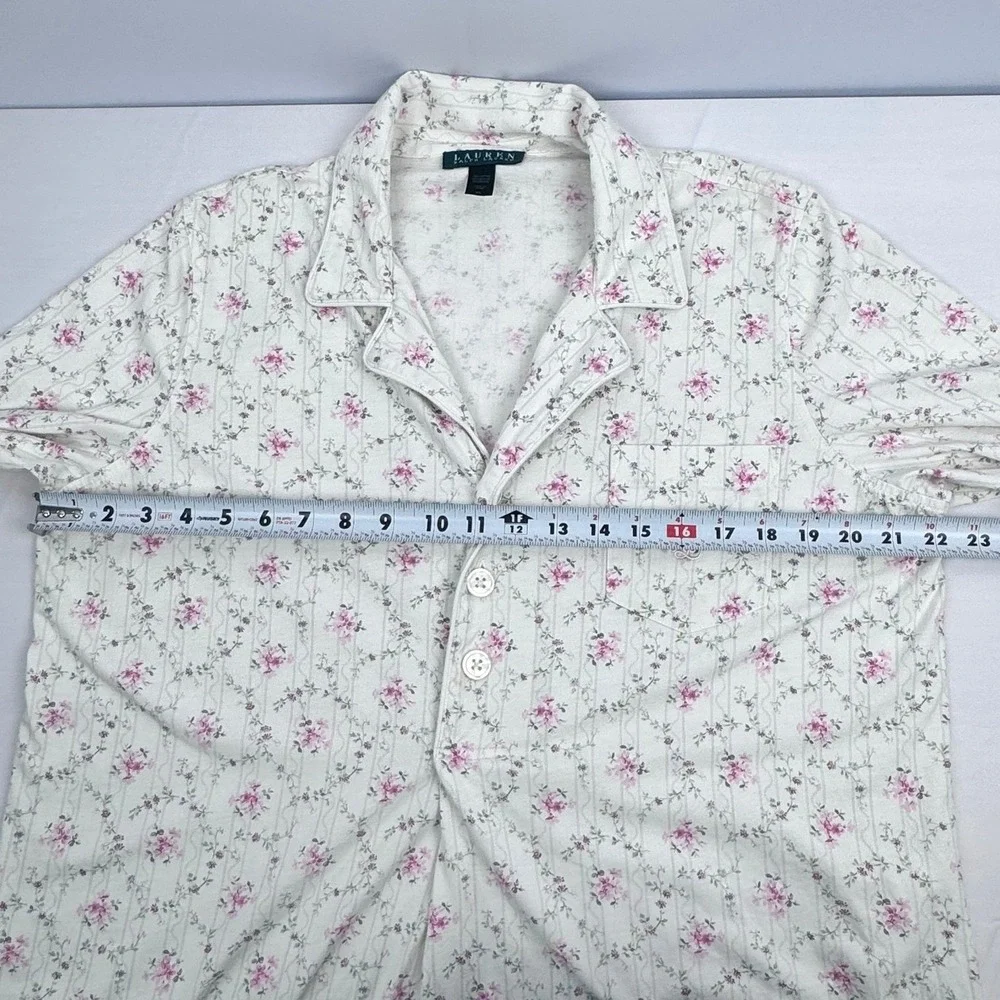 LRL Lauren Ralph Lauren Women's XL Floral Nightshirt Cotton Sleep Dress - Picture 5 of 7